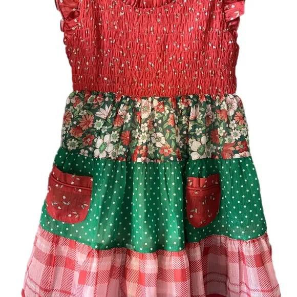 Girls Matilda Jane Holiday Flowy party Event Dress mix media - Picture 4 of 7